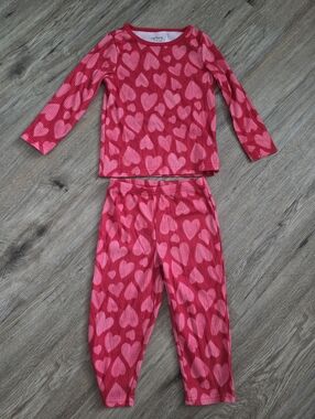 Carter's Just One You Pink Heart-Print Kids Pajama Set - Long Sleeve Two-Piece
